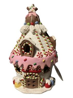 Kurt Adler Lighted Carousel Ginger Bread Candy Cane House LED Lights